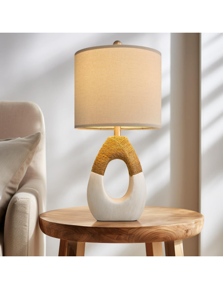 Juego de 2 Lámparas de Mesa Boho OYEARS 48 cm Ratán