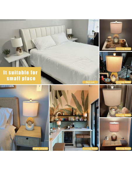 Juego de 2 Lámparas de Mesa Boho OYEARS 48 cm Ratán