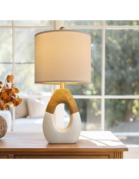 Juego de 2 Lámparas de Mesa Boho OYEARS 48 cm Ratán