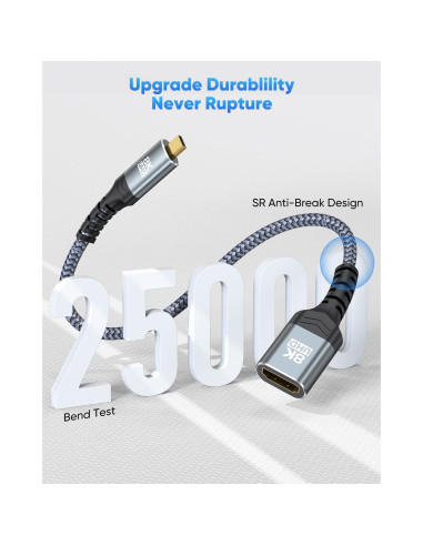 Adaptador Micro HDMI a HDMI 8K ZeniKon 48Gbps para Raspberry Pi