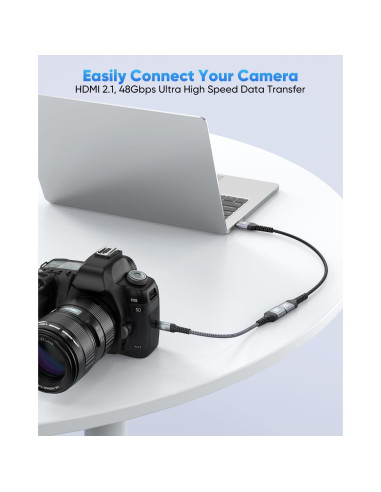 Adaptador Micro HDMI a HDMI 8K ZeniKon 48Gbps para Raspberry Pi