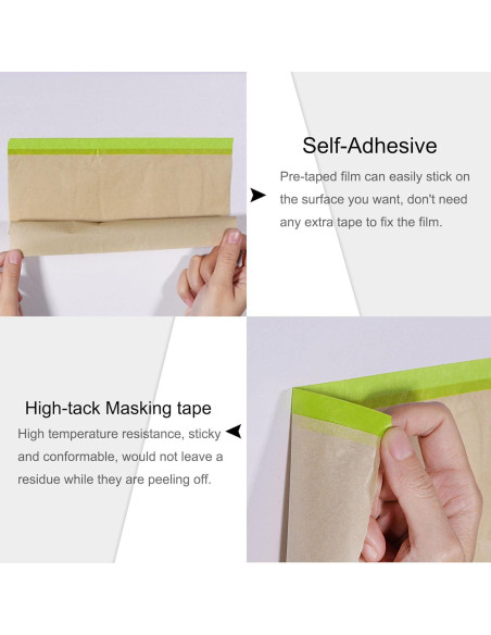 Cinta de Enmascarar Pre-Cinta uxcell 15cm x 12m 3 Rollos Cinta de Enmascarar Pre-Cinta uxcell 15cm x 12m 3 Rollos