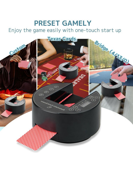 Distribuidor de Cartas Automático MJYP.in 2 Barajas Negro