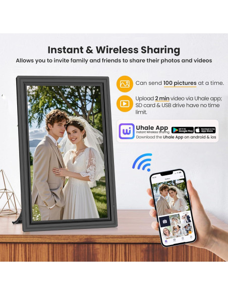 Marco de Fotos Digital Uhale 15.6" FHD 64GB WiFi Control Remoto