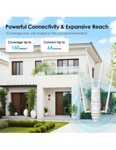 Extensor de WiFi Exterior WAVLINK AC1200 Doble Banda IP65