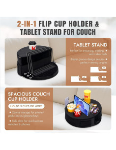 Soporte para taza y tabletas INNOSTAGE 2 en 1 Negro 2