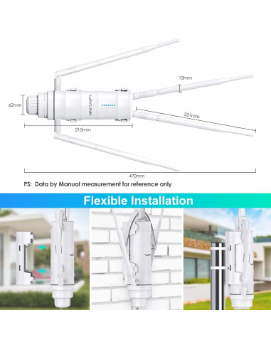 Extensor de WiFi Exterior WAVLINK AC1200 Doble Banda IP65