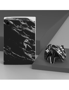 PlayVital Conjunto de Pegatinas para PS5 Edición Disco - Mármol Negro 2