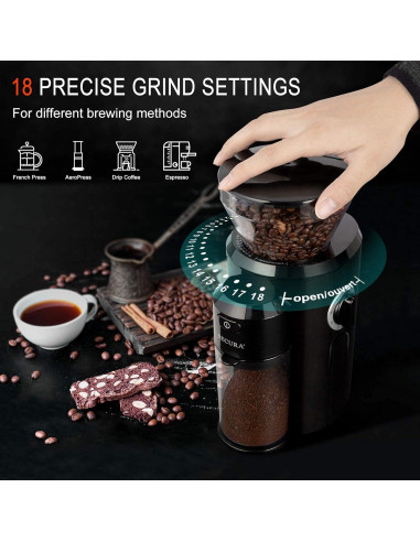 Molino de Café Secura CBG-018 Eléctrico 18 Configuraciones