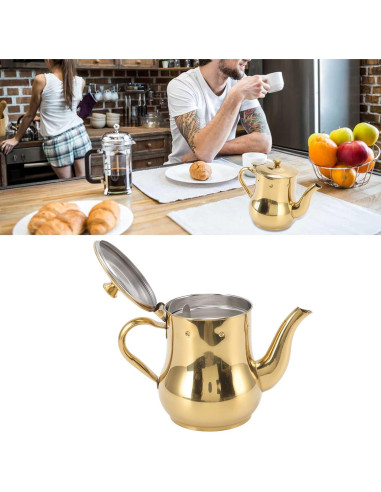 Tetera de Café y Té YOUTHINK 500ml Acero Inoxidable Dorada