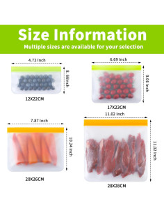 Paquete de 24 Bolsas Reutilizables Mstar Pack Silicona 4 Tamaños 2