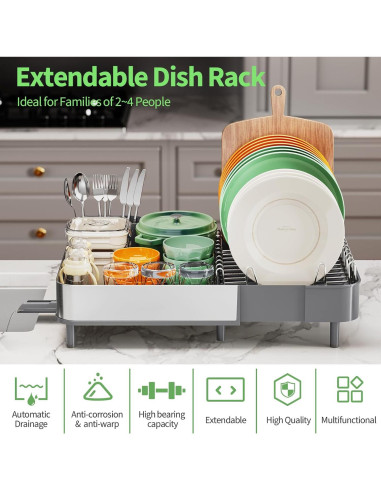 Escurridor de Platos Expandible Urackify Acero Inoxidable 304