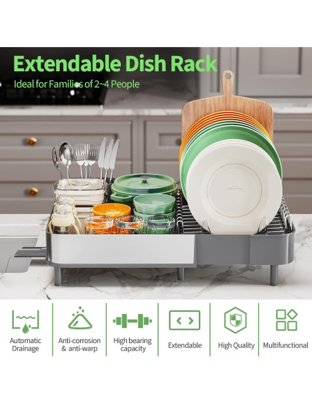 Escurridor de Platos Expandible Urackify Acero Inoxidable 304