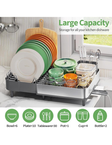 Escurridor de Platos Expandible Urackify Acero Inoxidable 304