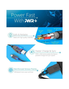 Cable USB 2.0 PWR+ Tipo-A a Tipo-B 3.66m Alta Velocidad 2