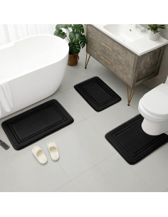 Alfombrilla de Baño Antideslizante BYSURE 3 Piezas Microfibra 2