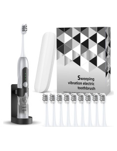 Cepillo de dientes eléctrico Lumivoid plata 10 cabezales 5 modos