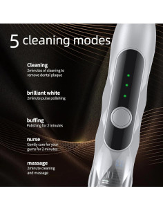Cepillo de dientes eléctrico Lumivoid plata 10 cabezales 5 modos 2