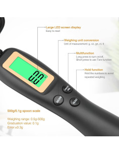 Cuchara Medidora Digital Mafiti MK500 500g Alta Precisión 2