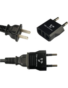 Adaptador de corriente viaje TSA Universal 2-Pack Negro Francia 2