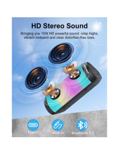 Altavoz Bluetooth Portátil ANCOBER 15W Impermeable IPX4 2