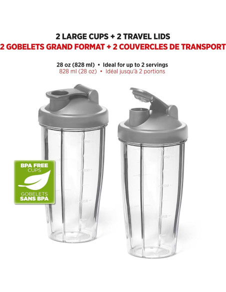 Batidora Personal Starfrit 300W - 2 Tazas 828ml - 3 Velocidades