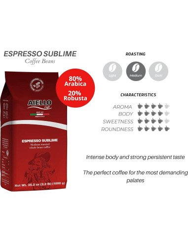 Café Espresso Italiano Aiello 1.0 KG Granos Tostados