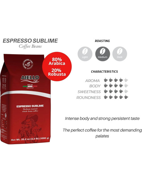 Café Espresso Italiano Aiello 1.0 KG Granos Tostados