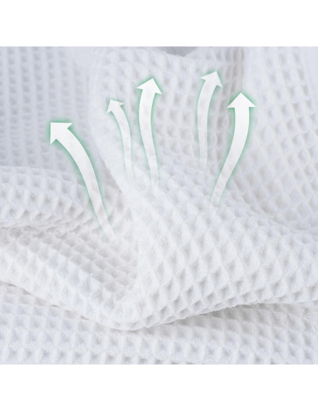 Juego de 2 Toallas de Mano Microfibra Waffle Blancas 40x76 cm