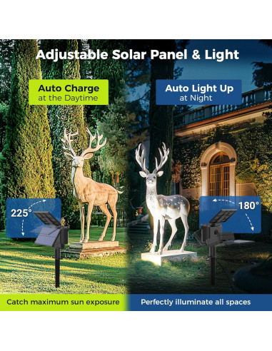 Luces Spot Solares AUDERWIN 2 Paquete Blanco Frío para Jardín