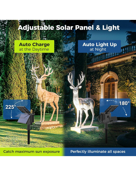 Luces Spot Solares AUDERWIN 2 Paquete Blanco Frío para Jardín