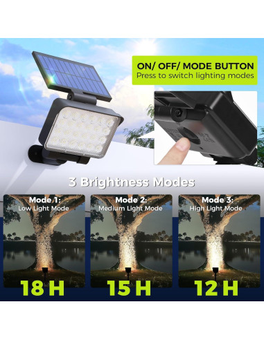 Luces Spot Solares AUDERWIN 2 Paquete Blanco Frío para Jardín