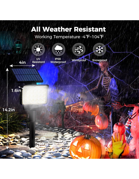 Luces Spot Solares AUDERWIN 2 Paquete Blanco Frío para Jardín
