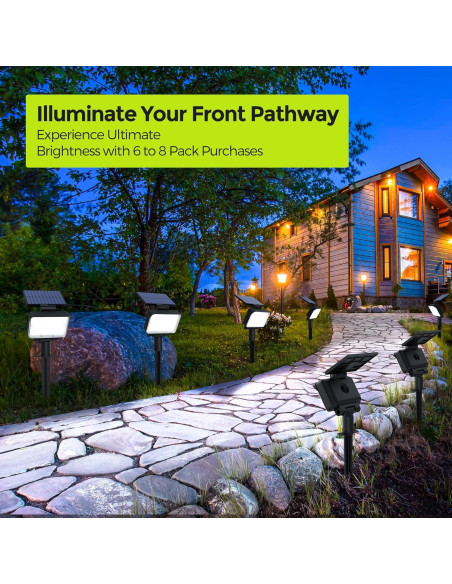 Luces Spot Solares AUDERWIN 2 Paquete Blanco Frío para Jardín