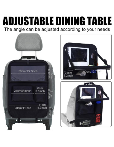 Organizador de Asiento Trasero Datanly con Bandeja y 6 Bolsillos