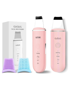 Espátula Facial Limpiadora GUGUG 2-Pack con 4 Modos Rosa