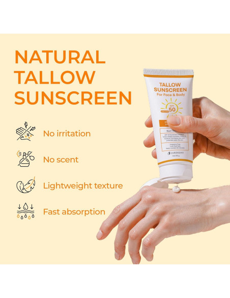 Protector Solar Mineral Jardient SPF 50 - 85 g, Sin Película Blanca