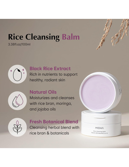 Bálsamo Limpiador Hidratante MIDHA 100ml - Arroz y Aceite Natural