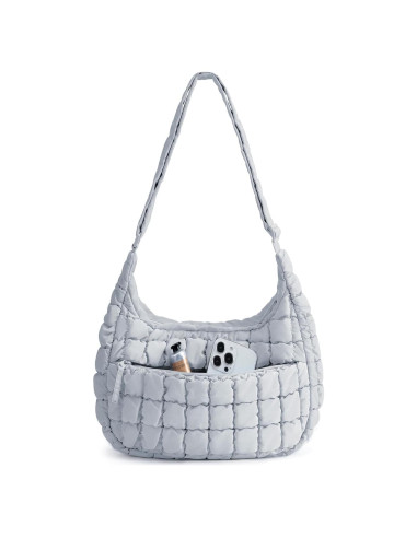 Bolsa Cruzada Acolchada BAGSMART para Mujeres - Gris Luz de Luna