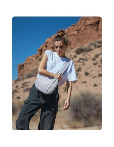Bolsa Cruzada Acolchada BAGSMART para Mujeres - Gris Luz de Luna