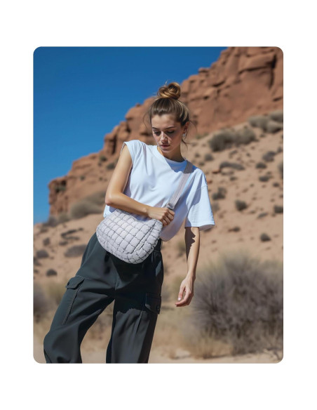 Bolsa Cruzada Acolchada BAGSMART para Mujeres - Gris Luz de Luna
