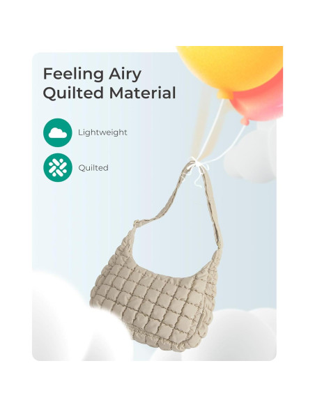 Bolsa Cruzada Acolchada BAGSMART para Mujeres - Gris Luz de Luna