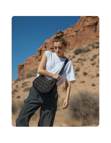 Bolsa Cruzada Acolchada BAGSMART para Mujeres - Gris Luz de Luna