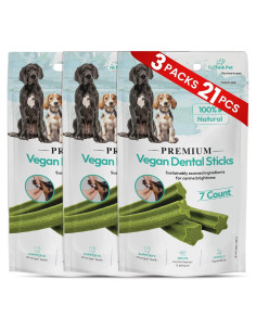 Palitos Dentales Veganos ReThink Pet - 3 Paquetes de 21 Palitos