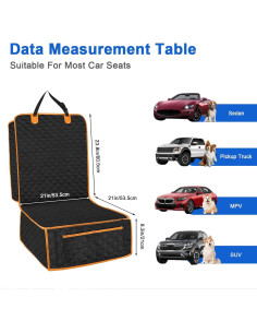 Funda de Asiento Delantero para Perro RUONARIER Impermeable 114.3x53.3cm 2