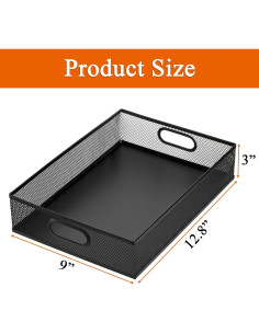 Organizador de Cajón de Escritorio Elsjoy 2 Piezas Metal Negro 2