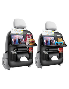 Organizador de Asiento Trasero de Coche EAQ - 2 Piezas, Cuero PU Negro