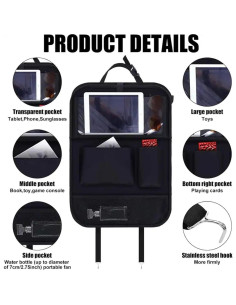 Organizador de Asiento Trasero de Coche Meirenda 2 Piezas con Bandeja 2