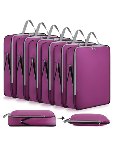 Bolsas de Compresión Hosuly 6 Pcs 44x32 cm Nylon Púrpura