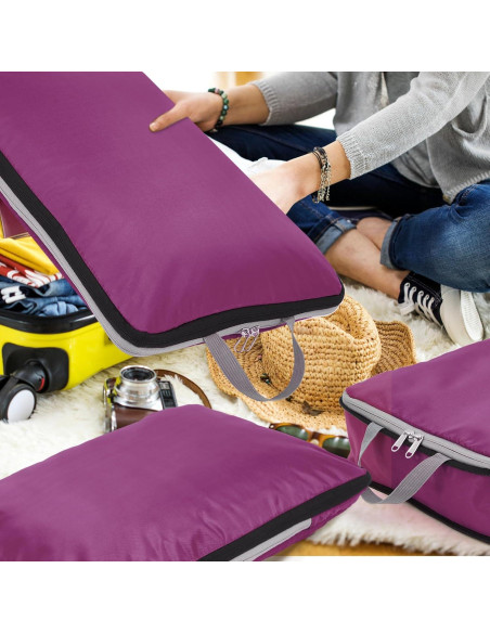 Bolsas de Compresión Hosuly 6 Pcs 44x32 cm Nylon Púrpura